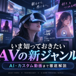 AVを内容・没入感・カスタム性の3つの視点で整理し、VRやAIカスタム動画まで紹介するアイキャッチ画像